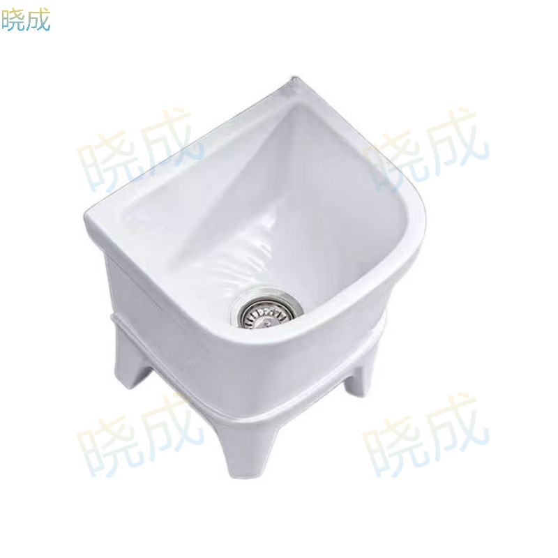 晓成 TBC-000001 手动落地拖把池家用阳台大号方形陶瓷高脚洗拖布池墩布池拖把池长方形