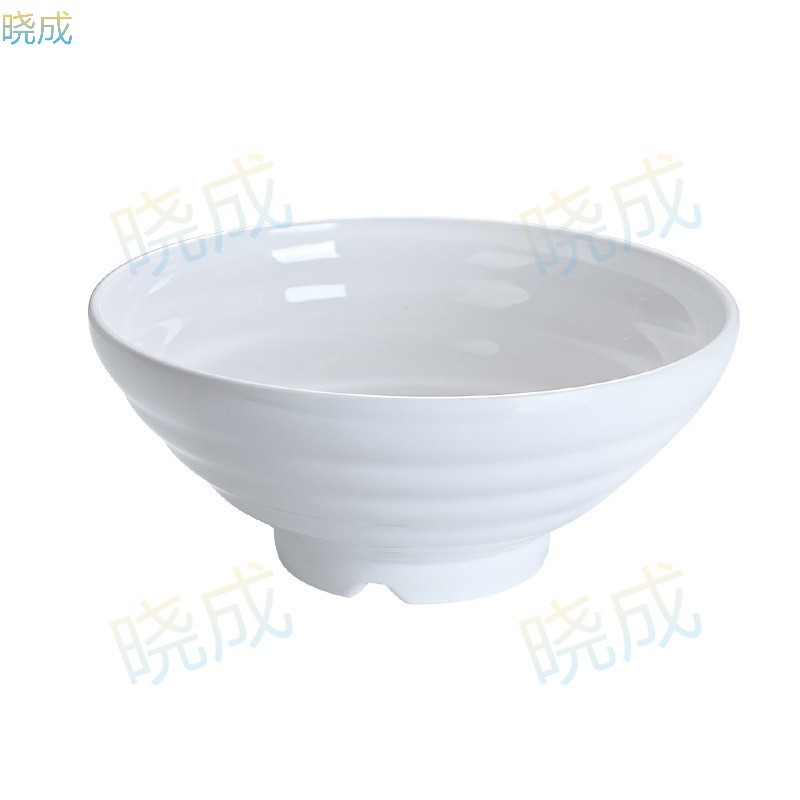晓成 W-000004 密胺碗仿瓷拉面碗商用米线馄饨碗白色塑料碗牛肉汤粉碗专用粿条碗/碟/筷